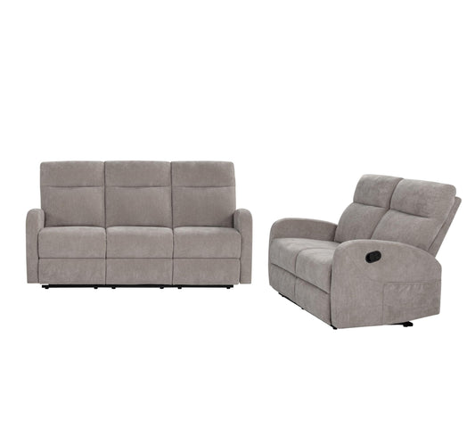 Hamilton 2-piece Chenille Manual Reclining Sofa Set Sand