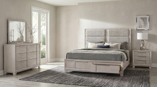 Farre 4-piece Eastern King Bedroom Set Washed Grey