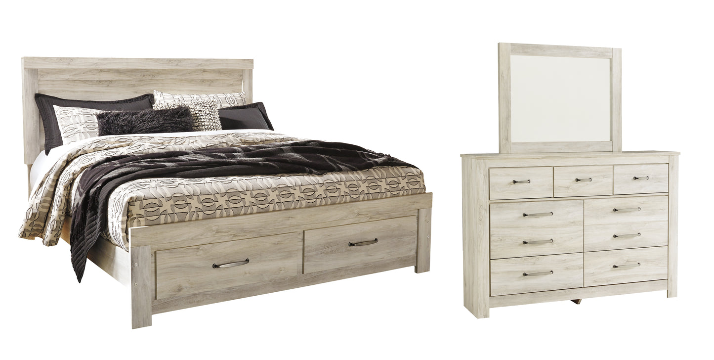 Bellaby  Platform Bed With 2 Storage Drawers With Mirrored Dresser