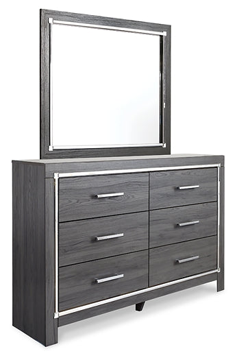 Lodanna Full Panel Bed with 2 Storage Drawers with Mirrored Dresser and 2 Nightstands