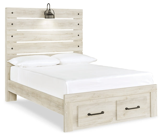 Cambeck  Panel Bed With Mirrored Dresser And 2 Nightstands