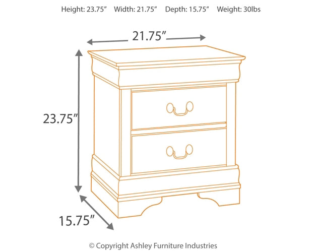 Alisdair Full Sleigh Bed with Mirrored Dresser and 2 Nightstands