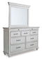 Kanwyn Queen Panel Bed with Mirrored Dresser, Chest and 2 Nightstands