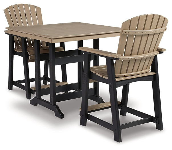 Fairen Trail Outdoor Counter Height Dining Table and 2 Barstools