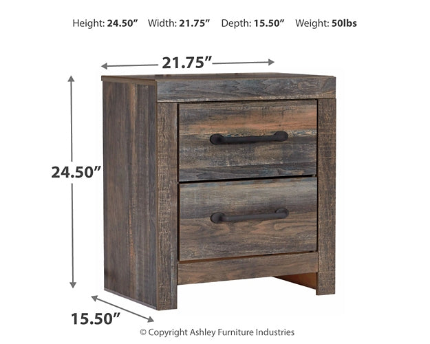 Drystan Queen Panel Headboard with Mirrored Dresser, Chest and 2 Nightstands