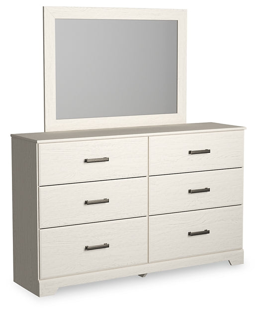 Stelsie Twin Panel Bed with Mirrored Dresser and Nightstand