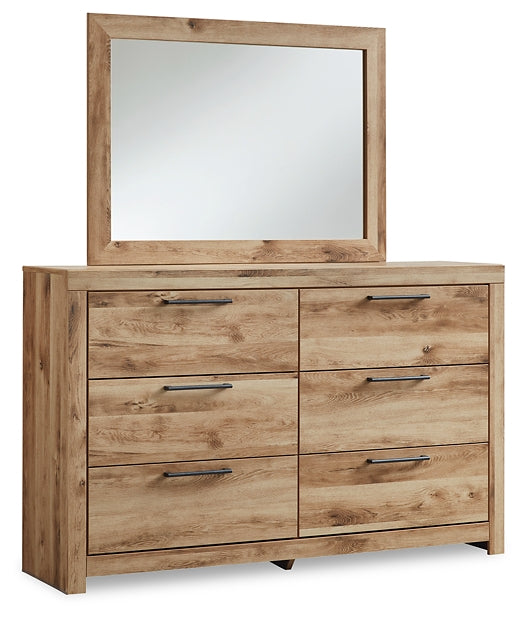 Hyanna Full Panel Bed with Storage with Mirrored Dresser