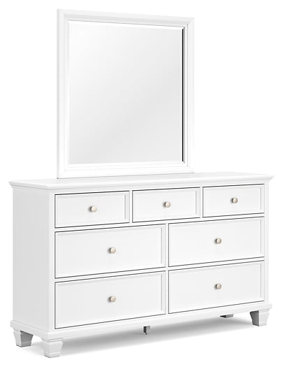 Fortman Full Panel Bed with Mirrored Dresser, Chest and Nightstand