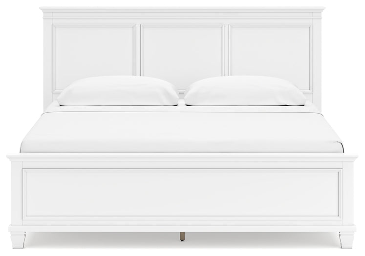 Fortman King Panel Bed with Mirrored Dresser, Chest and Nightstand