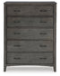 Montillan King Panel Bed with Mirrored Dresser, Chest and Nightstand