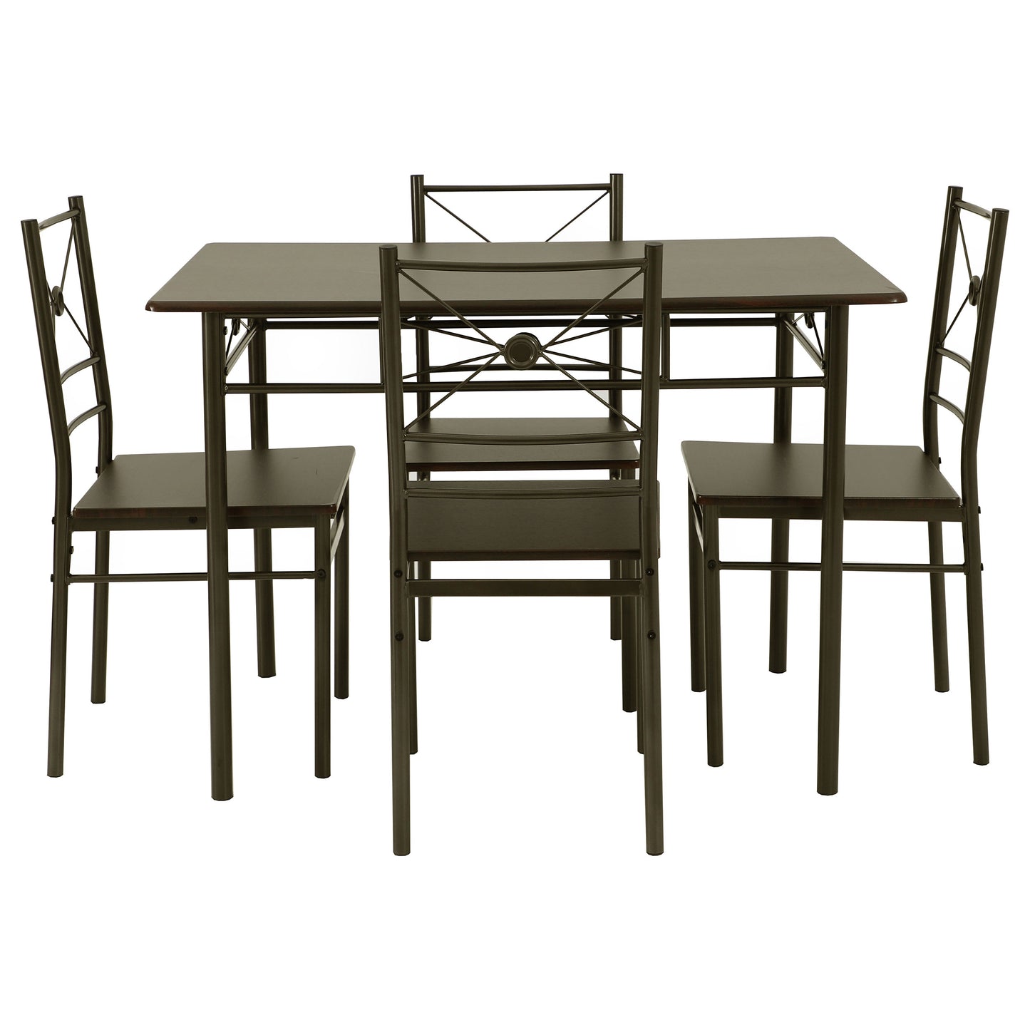 Anna 5-piece Rectangular Dining Table Set Dark Bronze