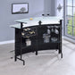 Keystone Curved Glass Top Home Bar Wine Cabinet Black