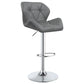 Berrington Upholstered Adjustable Bar Stool Grey (Set of 2)