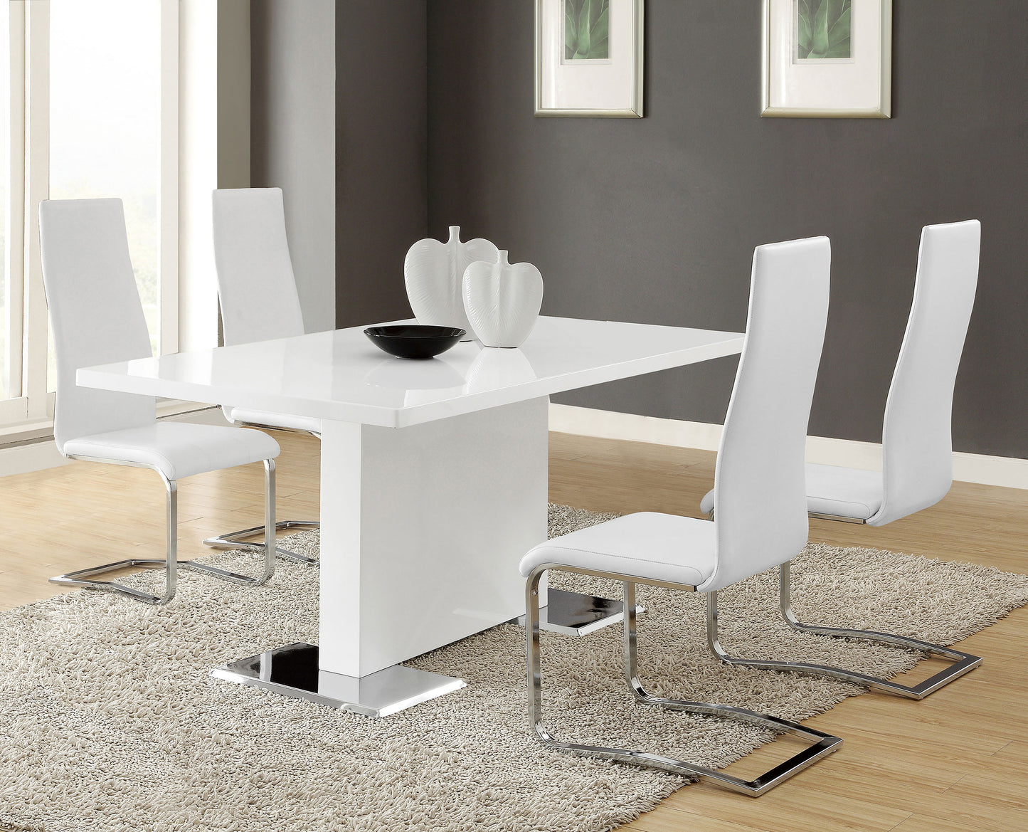 Montclair Upholstered Dining Side Chair White (Set of 4)