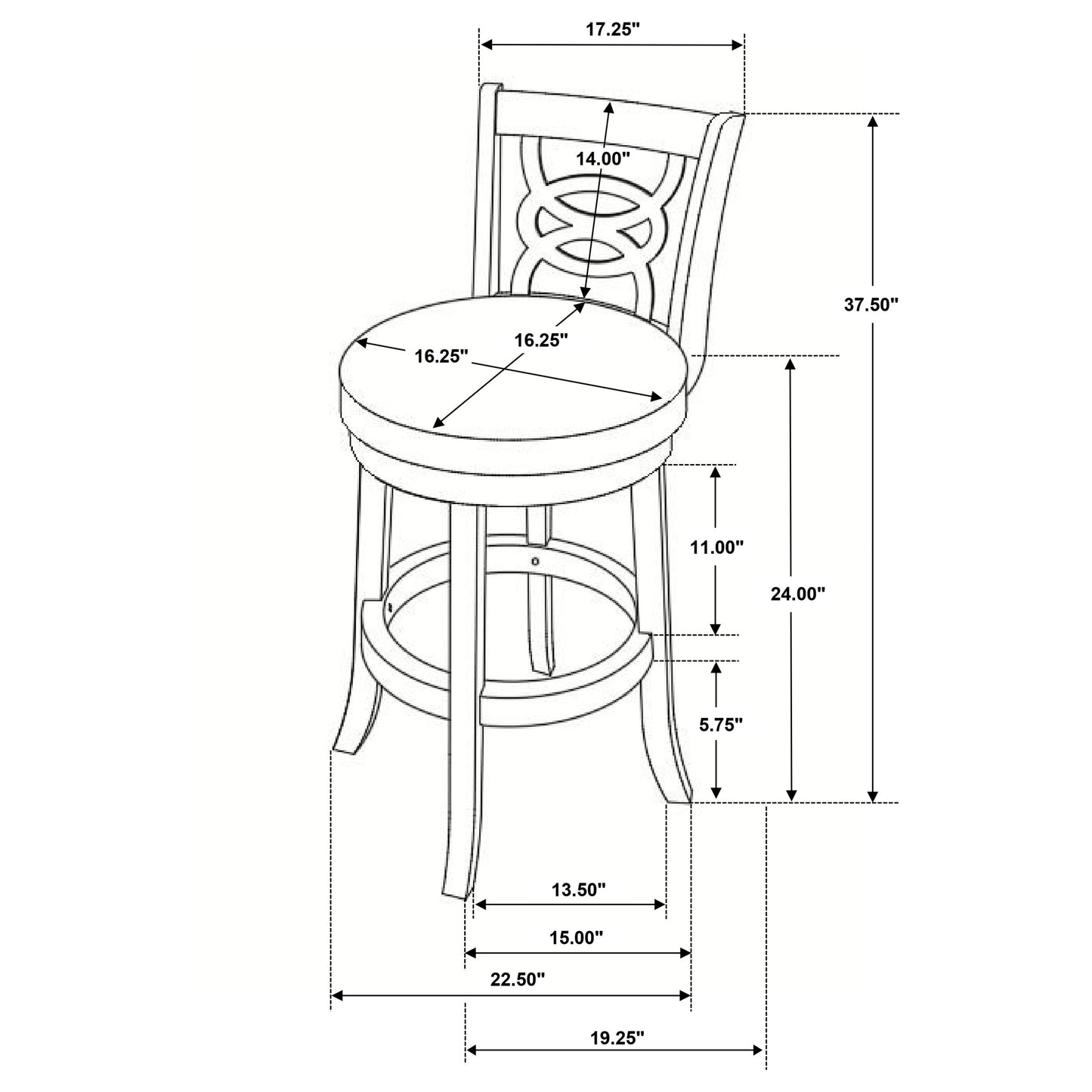 Calecita Wood Swivel Counter Stool Cappuccino (Set of 2)