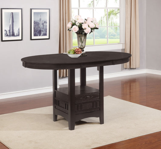 Lavon Oval 60-inch Extension Counter Dining Table Espresso