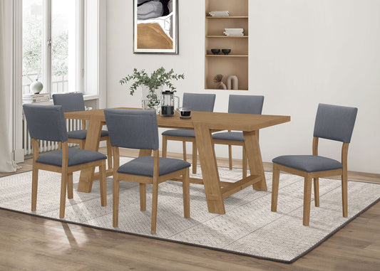 Sharon 7-piece Rectangular Dining Table Set Brown