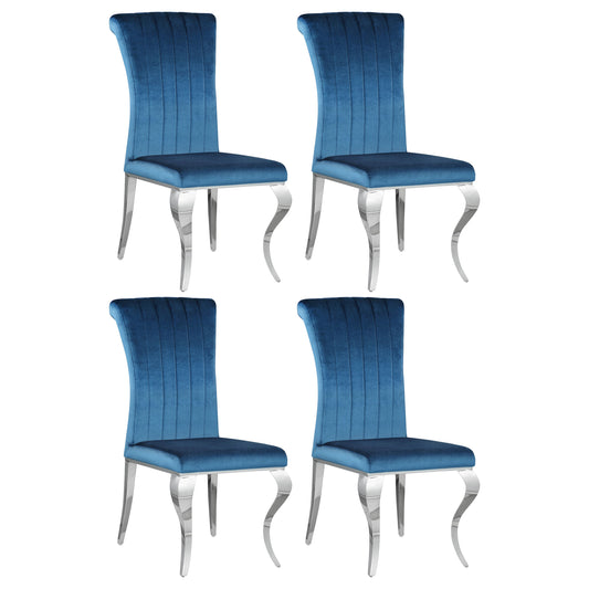 Betty Velvet Upholstered Dining Side Chair Blue (Set of 4)