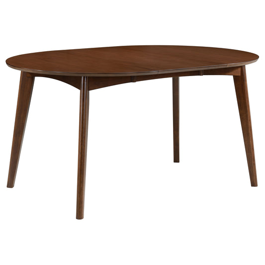 Jedda Oval 60-inch Extension Leaf Dining Table Dark Walnut