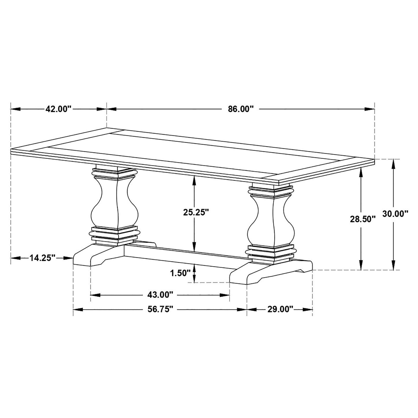 Parkins Rectangular 86-inch Dining Table Rustic Espresso