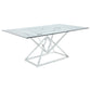 Beaufort Rectangular 71-inch Glass Top Dining Table Chrome