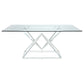 Beaufort Rectangular 71-inch Glass Top Dining Table Chrome