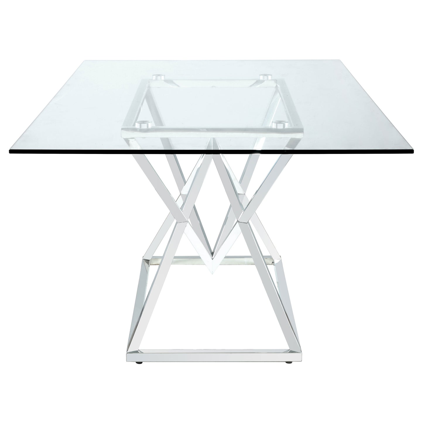 Beaufort Rectangular 71-inch Glass Top Dining Table Chrome