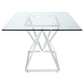 Beaufort Rectangular 71-inch Glass Top Dining Table Chrome