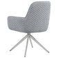 Abby Fabric Upholstered Swivel Dining Arm Chair Light Grey