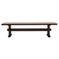 Bexley Wood Dining Bench Natural Honey and Smokey Black