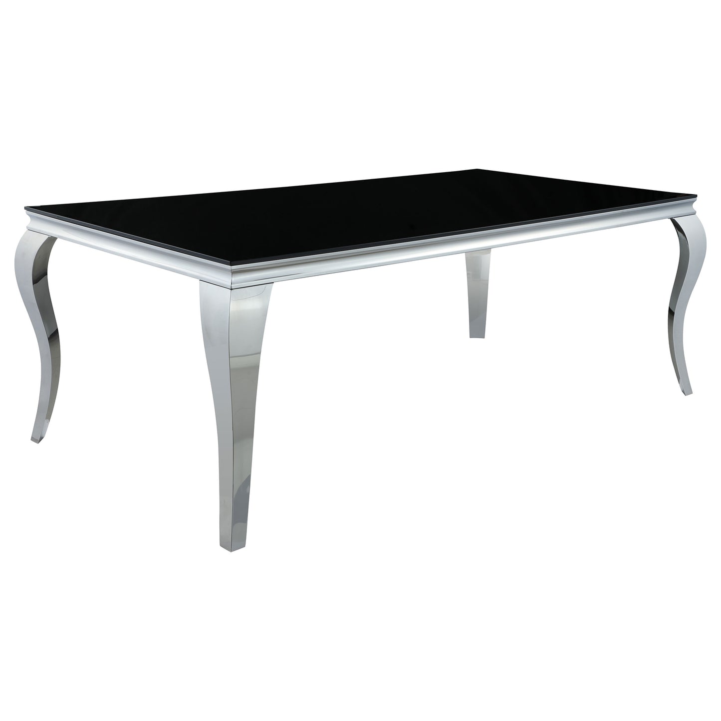 Carone 5-piece 81-inch Rectangular Black Glass Dining Set Grey