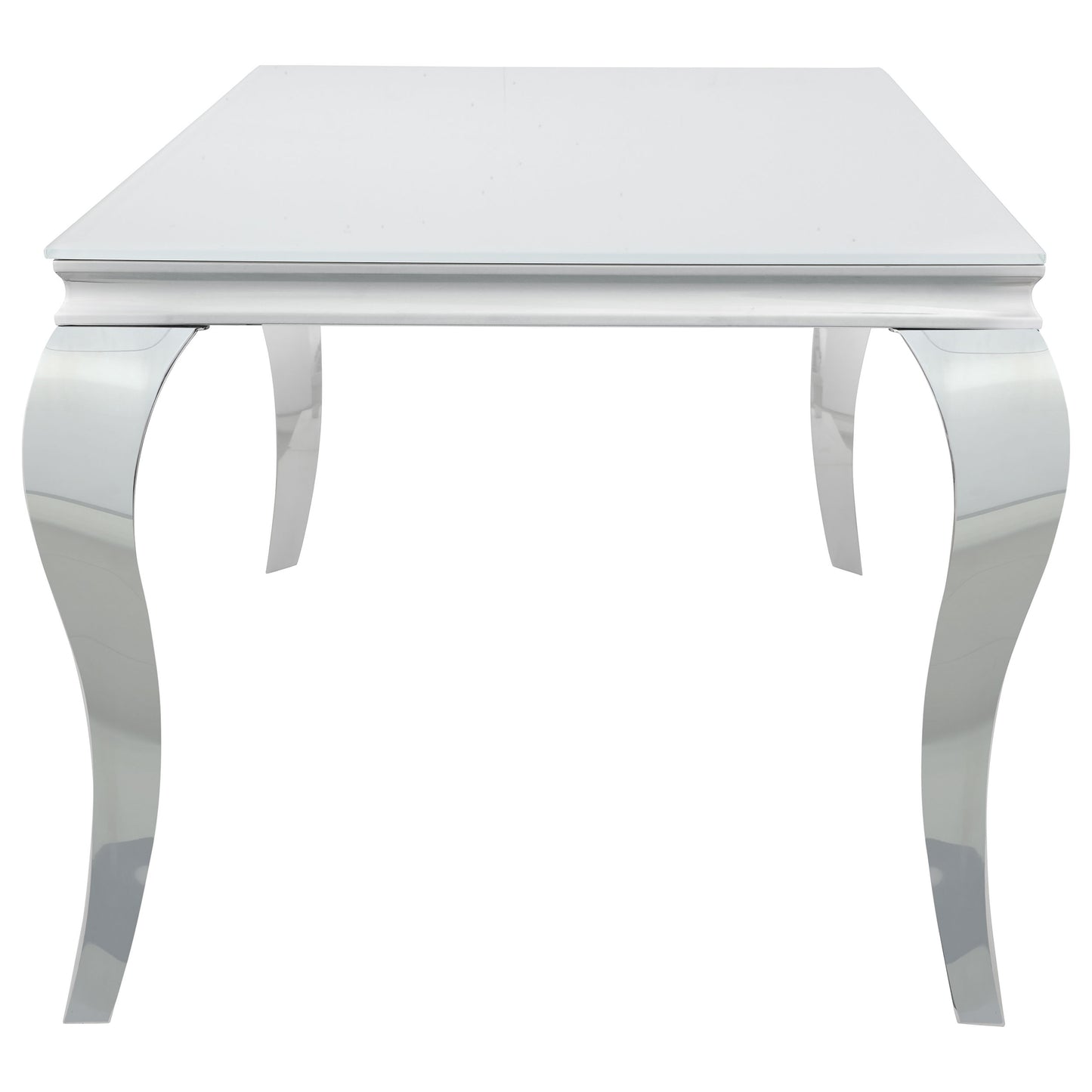 Carone Rectangular 61-inch Glass Top Dining Table White