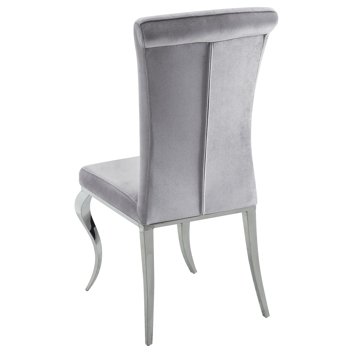 Carone 5-piece 61-inch Rectangular White Glass Dining Set Grey