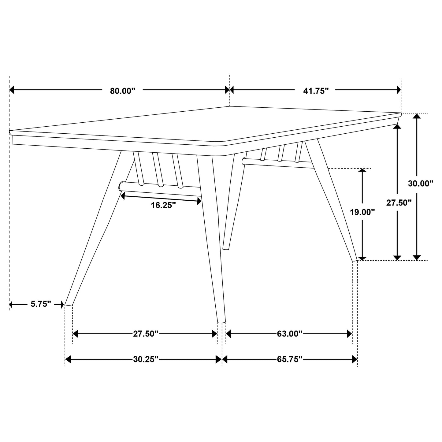 Wes 7-piece Rectangular Dining Table Set Dark Walnut