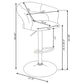 Barraza 29-inch Adjustable Height Bar Stool Grey and Chrome