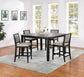 Elodie 5-piece Extension Leaf Counter Dining Set Black