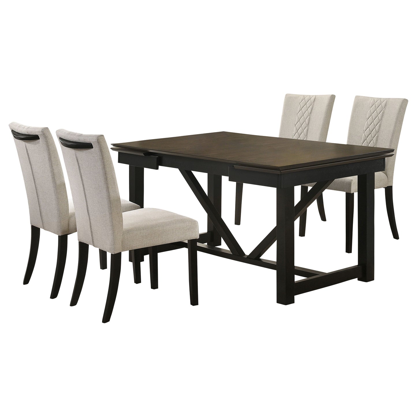 Malia 5-piece Refractory Extension Leaf Dining Table Set Oak