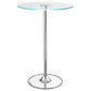 Thea Round 28-inch Glass Top LED Bistro Bar Table Chrome