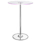 Thea Round 28-inch Glass Top LED Bistro Bar Table Chrome