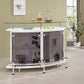 Gideon Curved Glass Top Home Bar Cabinet White High Gloss