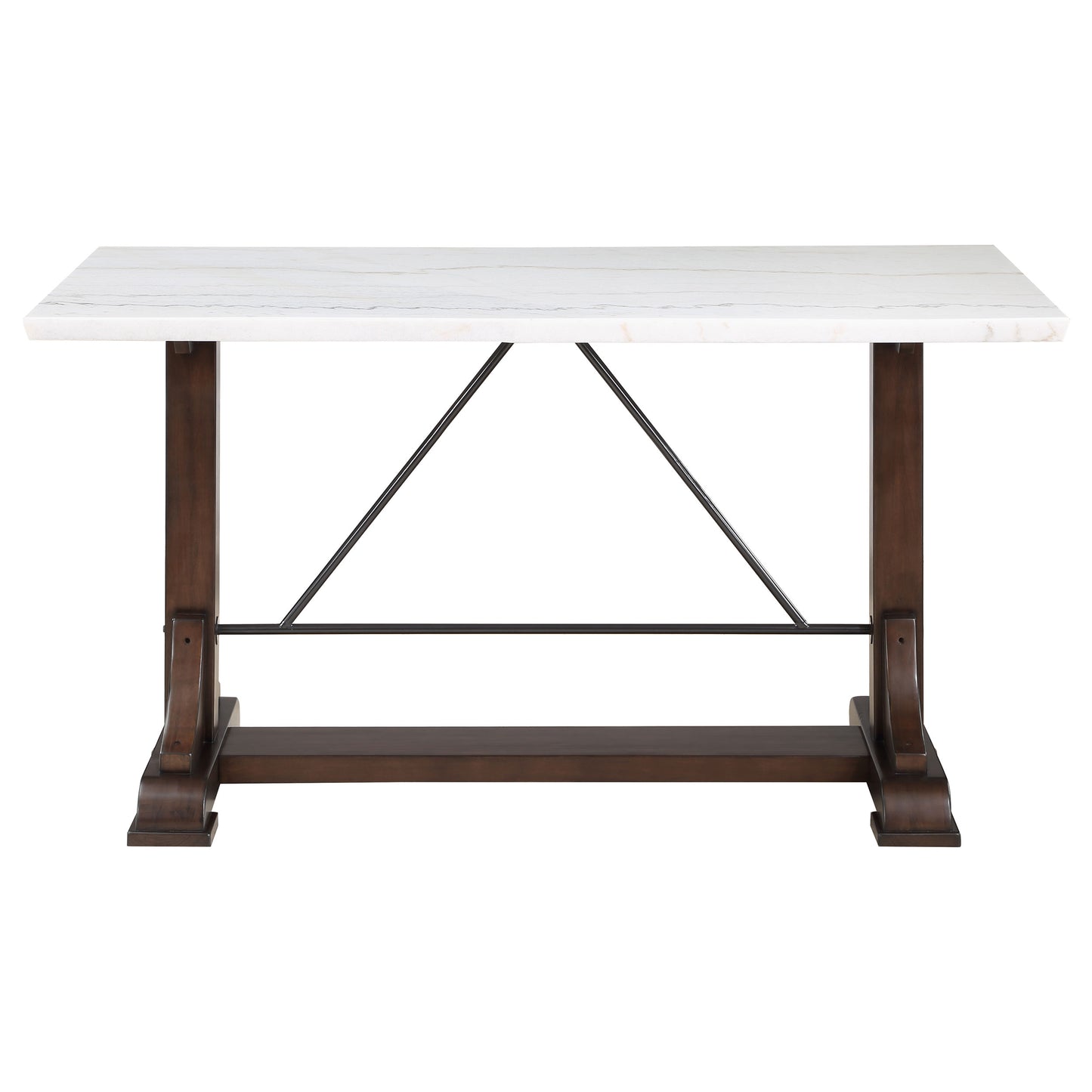 Aldrich 66-inch Marble Top Counter Height Dining Table White