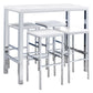 Natividad 5-piece Pub Height Bar Table Set White High Gloss