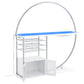 Risley 2-door Circular LED Home Bar Cabinet White High Gloss