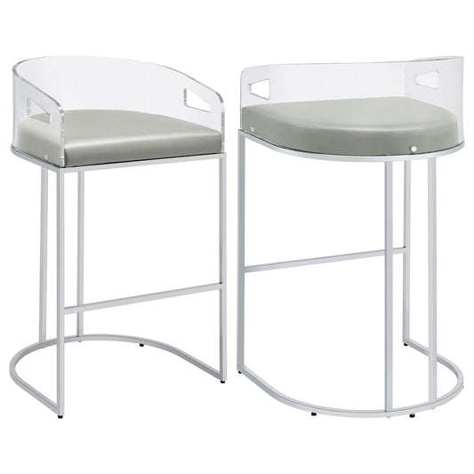 Thermosolis Clear Acrylic Bar Chair Chrome (Set of 2)