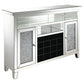 Melinda 2-door LED Mirrored Wine Storage Bar Cabinet Silver