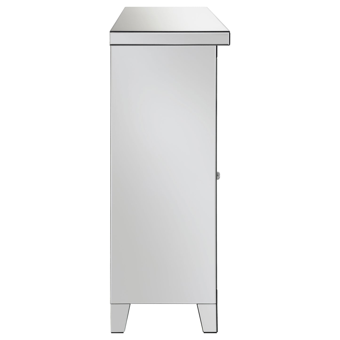 Melinda 2-door LED Mirrored Wine Storage Bar Cabinet Silver