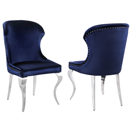 Cheyanne Upholstered Dining Side Chair Ink Blue (Set of 2)