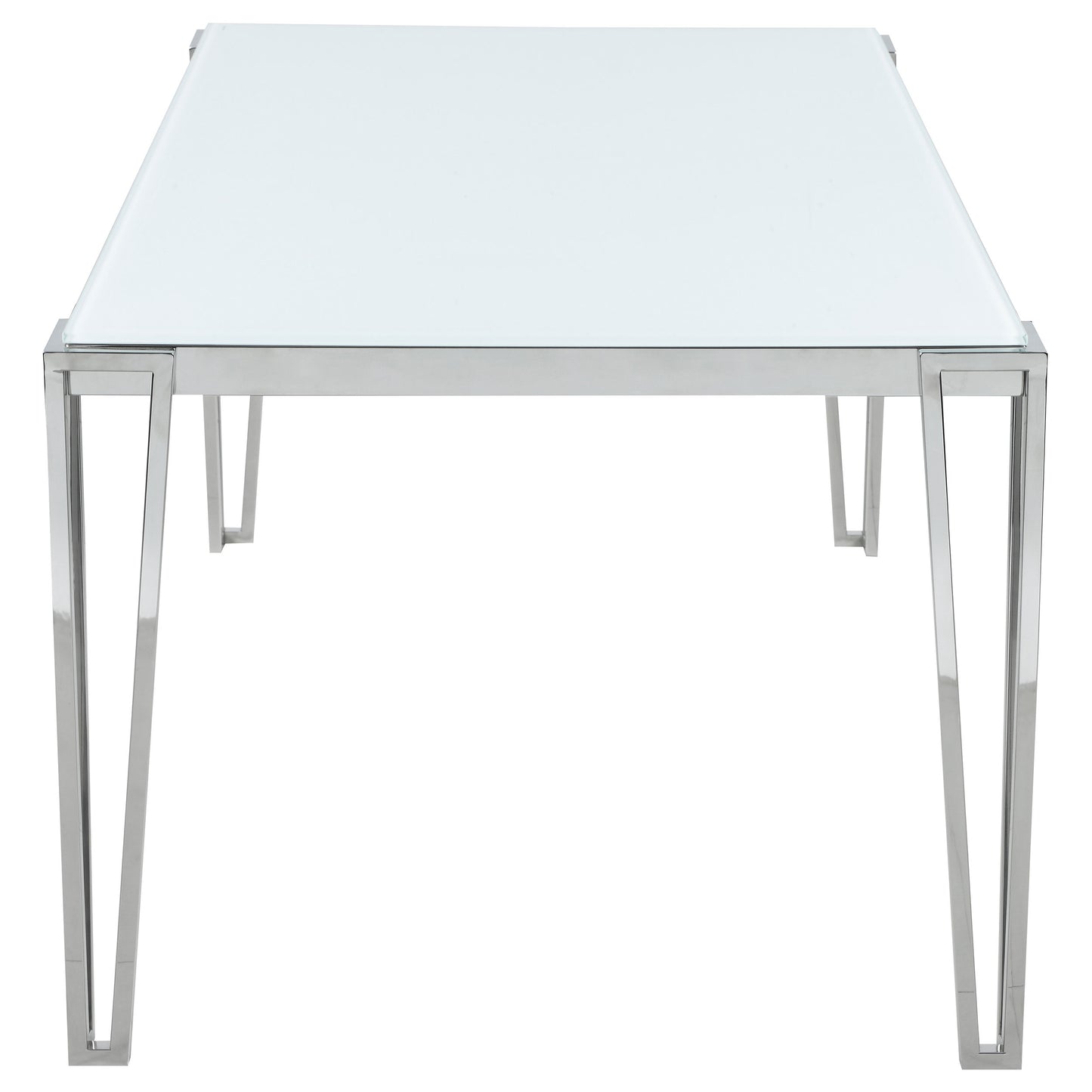 Pauline Rectangular 64-inch Glass Top Dining Table Chrome