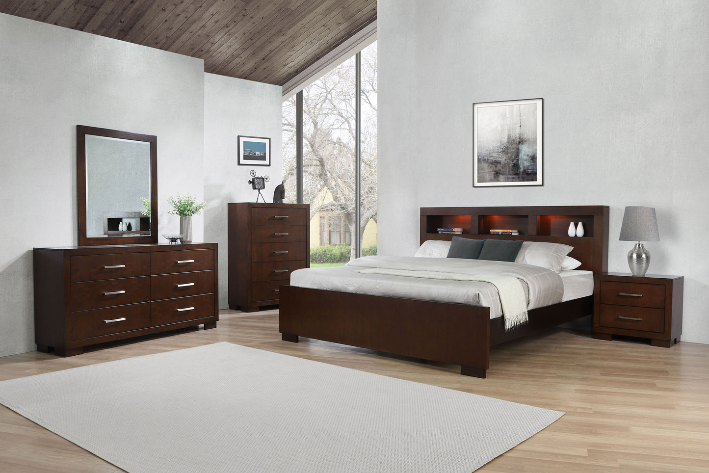 Jessica 5-piece California King Bedroom Set Cappuccino