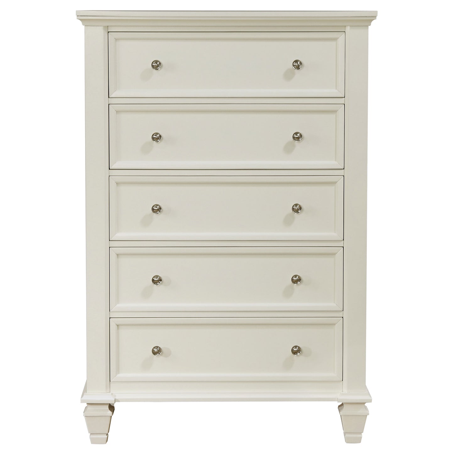 Sandy Beach 5-drawer Bedroom Chest Cream White